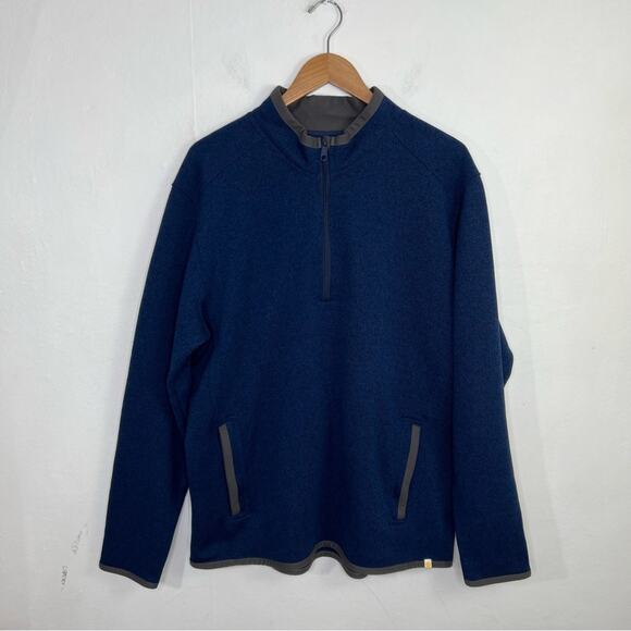 Life Is Good Sweater Jacket Pullover 1/4 Zip Blue Gray Size Large - Picture 1 of 13